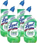 Lysol Toilet Bowl Cleaner Gel, For Cleaning and Disinfecting, Stain Removal, Forest Rain Scent, 24oz (Pack of 4)