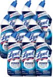 Lysol Toilet Bowl Cleaner, Max Strength Bathroom Cleaning Supplies, Toilet Bowl Cleaner Clinging Gel, Home Essential, Instant Stain Removal, Disinfecting and Deodorizing, Bleach Free, 24 oz (9 ct)