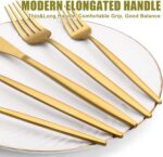 20/40 Piece Gold Silverware Set for 4, Terlulu Stainless Steel Flatware Set, Gold Cutlery Set Utensils Set, Tableware Include Forks Knives Spoons for Home Kitchen Restaurant Wedding, Satin Finish