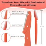 Dermaplaning Tool - Face Razors for Women and Men, Eyebrow Trimmer and Face Shaver, Facial Hair Removal, Facial Razors for Women and Men, Dermaplane Razor - 12pc, Blush
