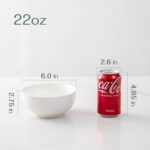 DOWAN 22 OZ White Ceramic Bowls Set of 4 - Perfect for Soup Bowls for Kitchen, Cereal Bowl, Ramen Bowl, Microwave Safe for Oatmeal, Fruit,Salad and Rice Bowl - Dishwasher & Microwave Safe