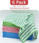 Kitchen Dish Towels, 11.8" x 11.8", Ultra Soft Dish Drying Towels, Reusable Microfiber Cleaning Cloth for Kitchen & Home, Streak-Free, Lint-Free (Multicolor)