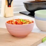 Unbreakable Cereal Bowls - Wheat Straw Fiber Lightweight Bowl Sets 4 - Dishwasher & Microwave Safe - for,Rice,Soup Bowls (24 OZ)