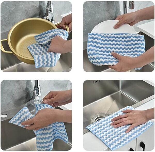 Kitchen Dish Towels, 11.8" x 11.8", Ultra Soft Dish Drying Towels, Reusable Microfiber Cleaning Cloth for Kitchen & Home, Streak-Free, Lint-Free (Multicolor)