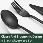 24-Piece Stainless Steel Roman Column Flatware for 4, Food-Grade Tableware Cutlery, Utensil Set for Home Restaurant, Mirror Finish