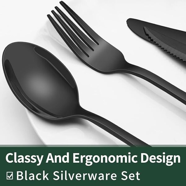 24-Piece Stainless Steel Roman Column Flatware for 4, Food-Grade Tableware Cutlery, Utensil Set for Home Restaurant, Mirror Finish