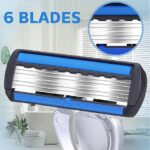 40 Pcs Disposable Men's Razors Set 6-blade Sensitive Skin Refillable Razor Kit for a Comfortable Shave, 2 Handles and 38 Cartridges