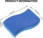6-Pack Non-Scratch Kitchen Sponges – Durable Dish Sponges for Dishes, Pots, and Pans, Perfect for Cleaning Stainless Steel, Dishwashing, and More, Blue Blue