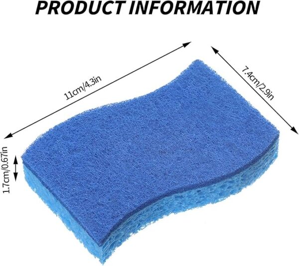 6-Pack Non-Scratch Kitchen Sponges – Durable Dish Sponges for Dishes, Pots, and Pans, Perfect for Cleaning Stainless Steel, Dishwashing, and More, Blue Blue