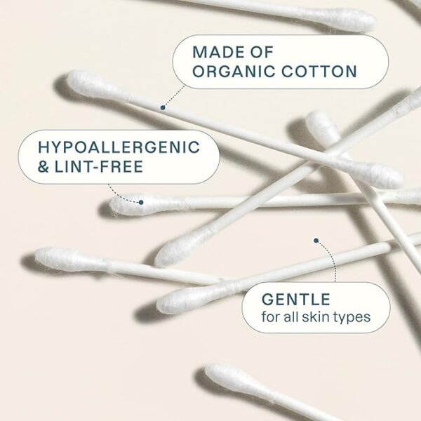Cotton Swabs, 1500 Count - 100% Pure Natural Cotton, Chlorine-Free Hypoallergenic, Soft, Gentle & Absorbent Buds