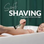Razors for Women — 7 Blade Women's Razors for Sensitive Skin - Shaving Kit Includes 2 Rubber Handles & 14 Lubricating Strip Cartridges - Pubic Hair Razor for Women & Girls with 14 Blade Refills