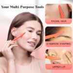 Dermaplaning Tool - Face Razors for Women and Men, Eyebrow Trimmer and Face Shaver, Facial Hair Removal, Facial Razors for Women and Men, Dermaplane Razor - 12pc, Blush