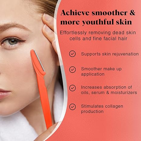 Dermaplaning Tool - Face Razors for Women and Men, Eyebrow Trimmer and Face Shaver, Facial Hair Removal, Facial Razors for Women and Men, Dermaplane Razor - 12pc, Blush