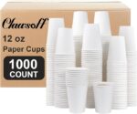 300 Count - 12 oz Paper Coffee Cups, Disposable Coffee Cups 12 oz, Thickened White Paper Cups for Hot or Cold Beverage, Home, Office, Party, Business, Events