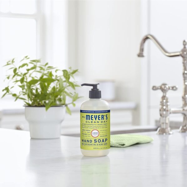 MRS. MEYER'S CLEAN DAY Liquid Hand Soap, Cruelty-Free, and Biodegradable Hand Wash Made with Essential Oils, Lemon Verbena Scent, 12.5 Oz (Pack of 3)