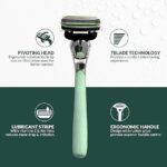 Razors for Women — 7 Blade Women's Razors for Sensitive Skin - Shaving Kit Includes 2 Rubber Handles & 14 Lubricating Strip Cartridges - Pubic Hair Razor for Women & Girls with 14 Blade Refills