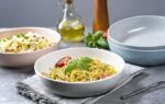 KooK Pasta Bowl, Salad Bowls, Soup, Serving Bowls, Ceramic, Large Capacity, Microwave & Dishwasher Safe, Set of 4, 40 Oz