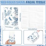 Therwen 100 Pack Pocket Tissues Travel Packs Bulk 1000 Sheet Mini Tissues Bulk 3 Ply Small Travel Size Paper Individual Pocket Size