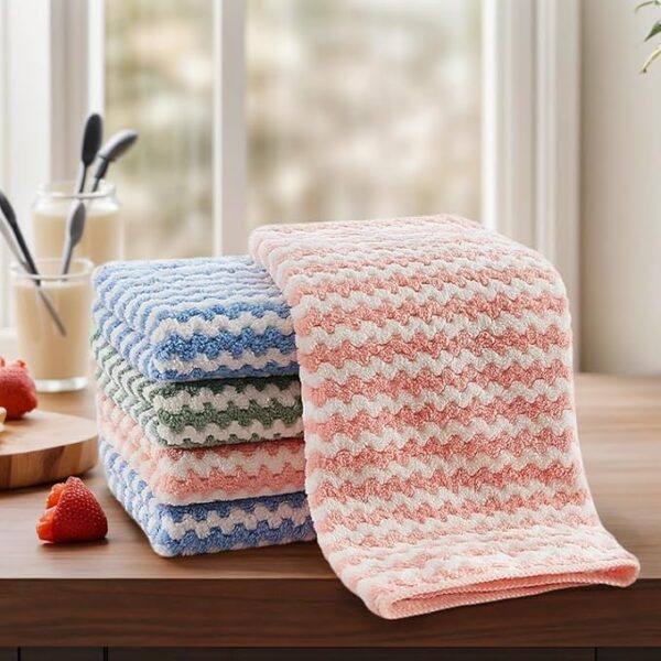 Kitchen Dish Towels, 11.8" x 11.8", Ultra Soft Dish Drying Towels, Reusable Microfiber Cleaning Cloth for Kitchen & Home, Streak-Free, Lint-Free (Multicolor)