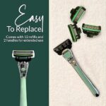 Razors for Women — 7 Blade Women's Razors for Sensitive Skin - Shaving Kit Includes 2 Rubber Handles & 14 Lubricating Strip Cartridges - Pubic Hair Razor for Women & Girls with 14 Blade Refills