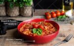 KooK Pasta Bowl, Salad Bowls, Soup, Serving Bowls, Ceramic, Large Capacity, Microwave & Dishwasher Safe, Set of 4, 40 Oz