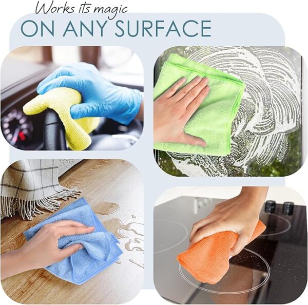 Kitchen Dish Towels, 11.8" x 11.8", Ultra Soft Dish Drying Towels, Reusable Microfiber Cleaning Cloth for Kitchen & Home, Streak-Free, Lint-Free (Multicolor)