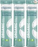 Organic Cotton Rounds (300 Count) Makeup Remover Pads, Hypoallergenic, Lint-Free | 100% Pure Cotton (Packaging May Vary)
