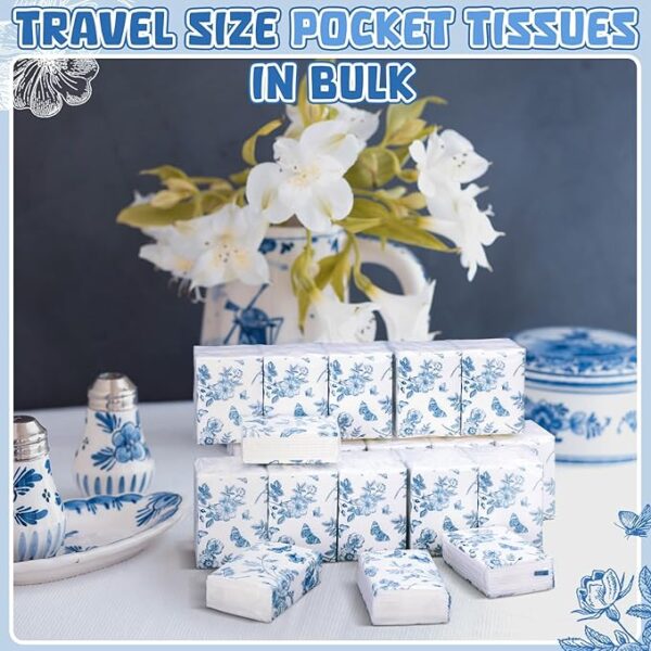Therwen 100 Pack Pocket Tissues Travel Packs Bulk 1000 Sheet Mini Tissues Bulk 3 Ply Small Travel Size Paper Individual Pocket Size