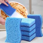 6-Pack Non-Scratch Kitchen Sponges – Durable Dish Sponges for Dishes, Pots, and Pans, Perfect for Cleaning Stainless Steel, Dishwashing, and More, Blue Blue