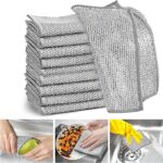 Multi-Purpose Wet and Dry Wire dishcloths, Double-Thickness Steel Wire dishcloths, Premium Metal scouring Pads, for Home, Kitchen, cooktop Sponge Cleaning